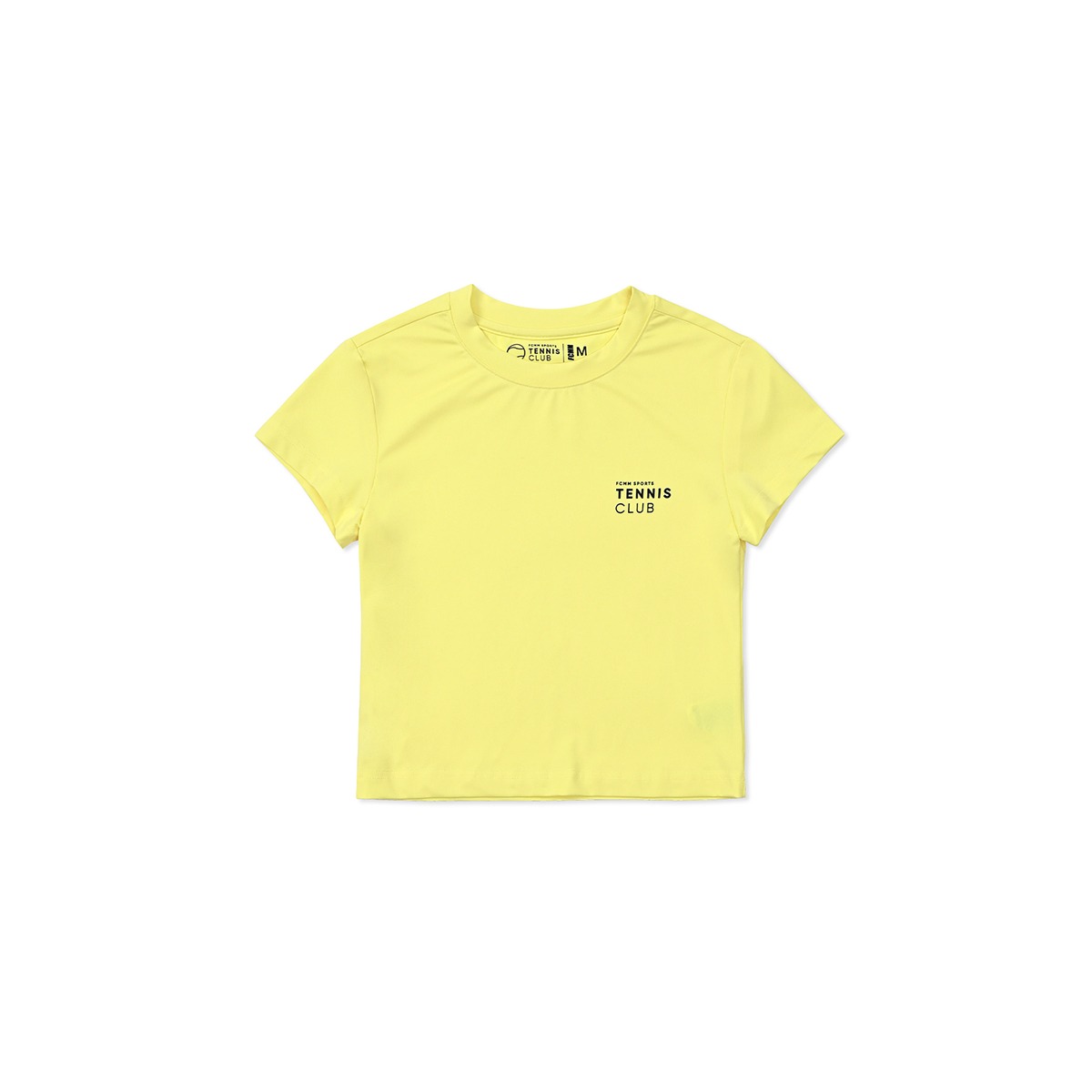 우먼스 테니스 클럽 크롭 티셔츠 - 소프트 옐로우